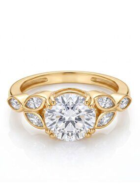 Gold Ring ring, Charmed Aroma, 925 Sterling Silver finished in 10k gold